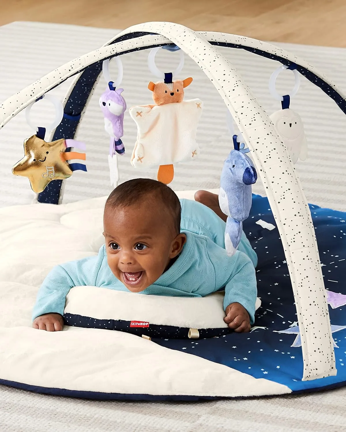 Skip Hop Tummy Time Mat, 3-in-1 Activity Baby Play Gym, Age 0 , Celestial Dreams, Grey