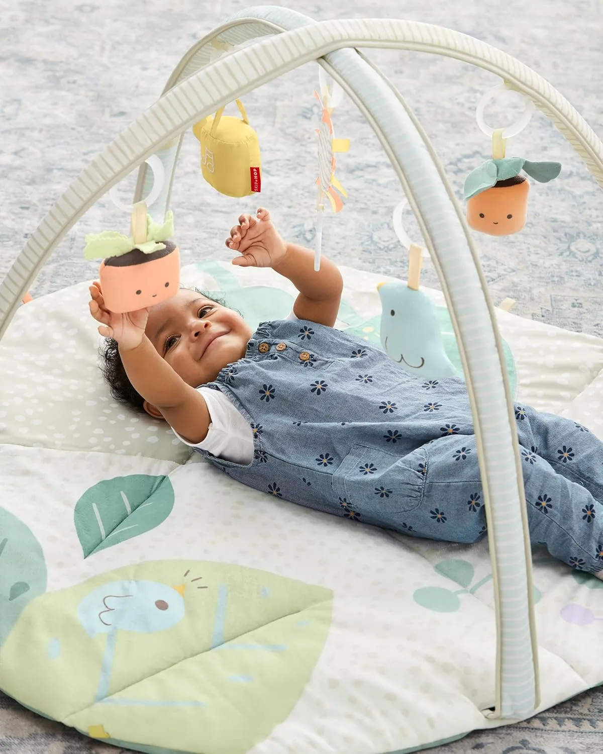 Skip Hop Tummy Time Mat, 3-in-1 Activity Baby Play Gym, Age 0 , Garden Oasis, Green Multi
