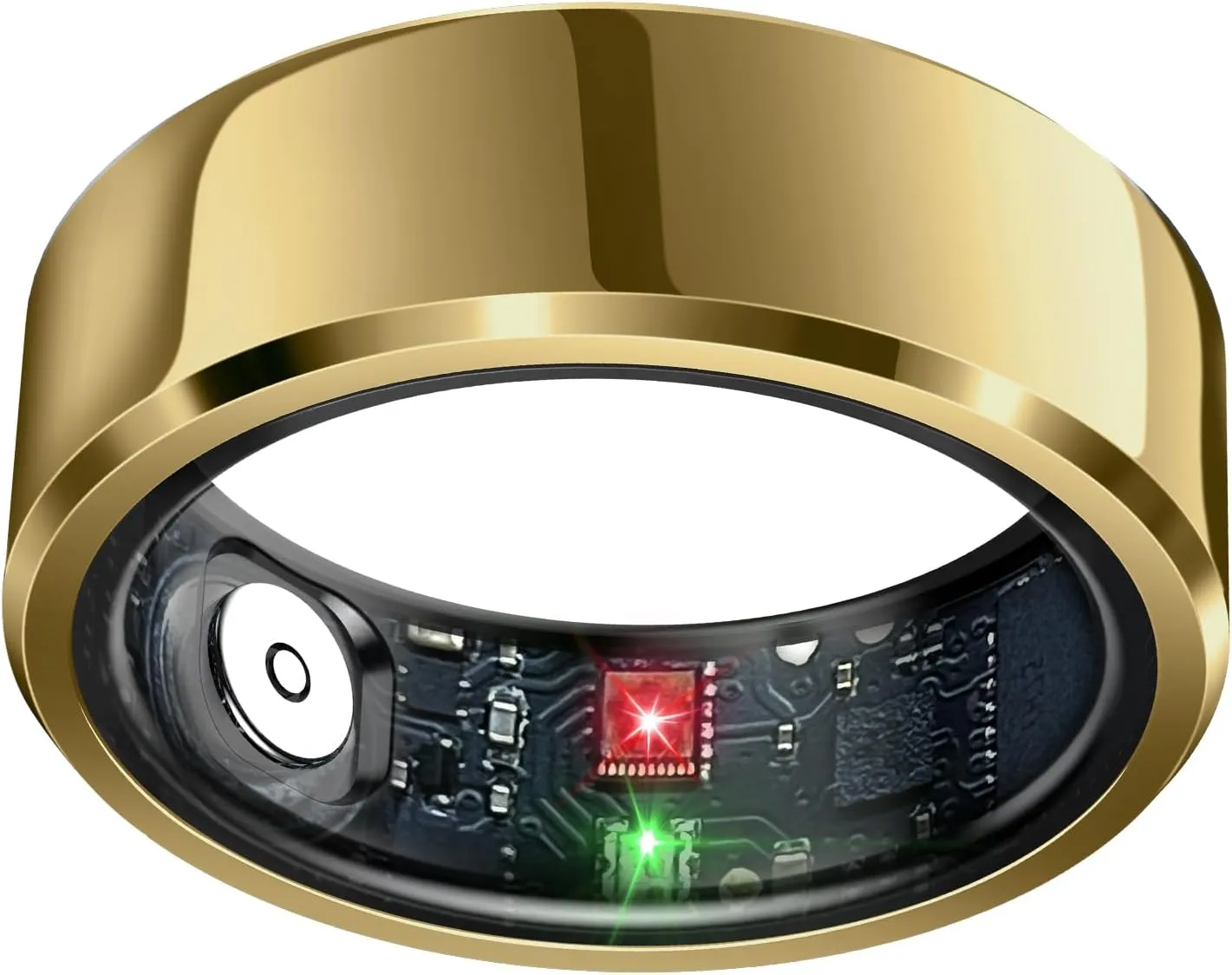 Smart Ring Health Tracker, Sleep Tracker Ring with Heart Rate, Waterproof Fitness Ring for Activity Monitoring/Steps/Distance/Calories, Air Gestures,Up to 7-Day Battery, for iOS and Android (Gold,#12)