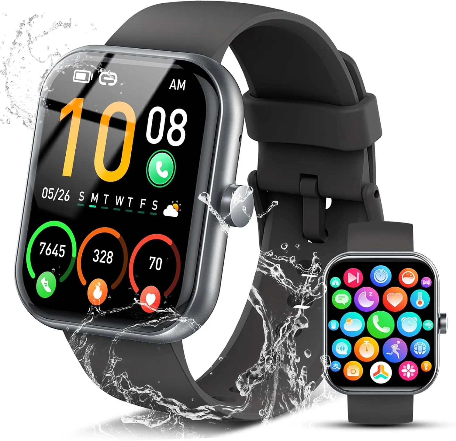 Smart Watch for Men Women, 1.96" HD Fitness Tracker Running Watch (Answer/Make Call), IP68 Waterproof,Pedometer, Sleep/Step/Activity/Heart Rate Monitor,110  Sport Mode Smartwatch for iOS Android Phone