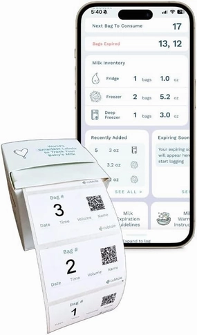 Smart Milk Bag Labels – Breast Milk Expiration, Inventory & Storage Tracking with QR Code – Caregiver Access to Breastfeeding Details – 500 Consecutively Numbered Self-Adhesive Labels