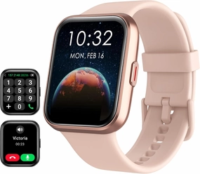 Smart Watch for Women Android & iPhone, Alexa Built-in, 1.8" Touch Screen Fitness Tracker with Answer/Make Calls, IP68 Waterproof Heart Rate/Sleep/SpO2 Monitor, Pedometer, 100  Sport Modes