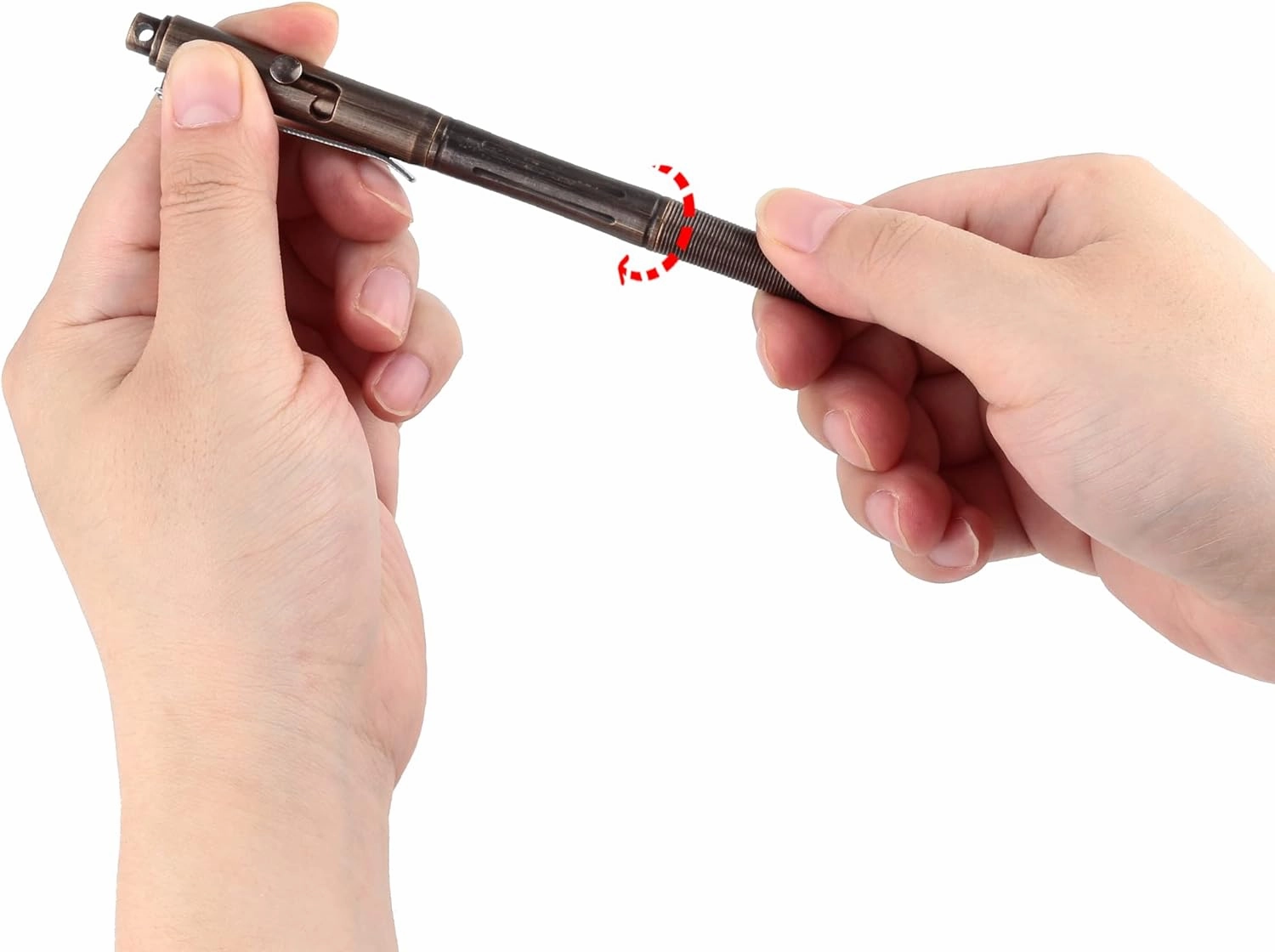 SMOOTHERPRO Bolt Action Pen, Solid Brass Ballpoint Pen Compatible with Pilot G2 Refill, Weighted Heavy Pen for Tremor Parkinson Arthritic Hand, Color Natural (RG336)