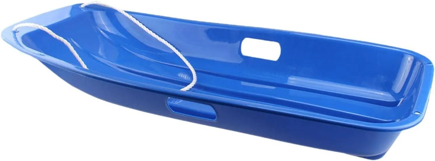 Snow Sleds for Kids Adults, Portable Downhill Sprinter Toboggan Snow Sled with 2 Handles, Plastic Snow Sled for Skiing Sledding Snow Grass Sand Board Outdoor Winter