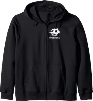 Soccer Ball Just Kick Sports Graphic Design Zip Hoodie