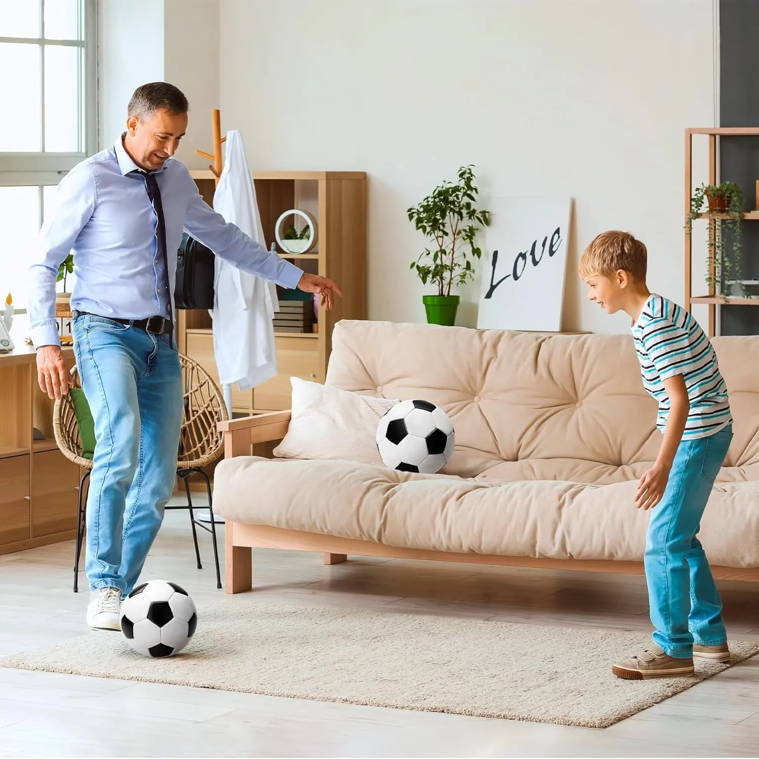 Soccer Ball Size 3 Size 4 Size 5 with Pump - Single, 2 or 3 Pack - Official Size & Weight - Classic Indoor Outdoor Soccer Long-Lasting Performance- Ideal Gift for Toddler Kids Boys Girls Youth Adult