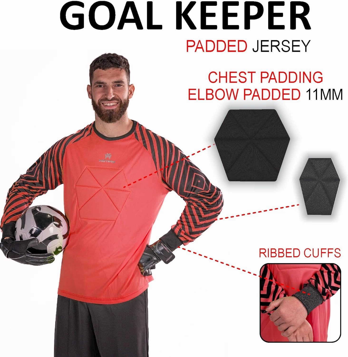 Soccer Goalie Jersey - Pro Series - Chest & Elbow Padded - Quick-Dry Fabric - Ergonomic Fit - Enhanced Durability