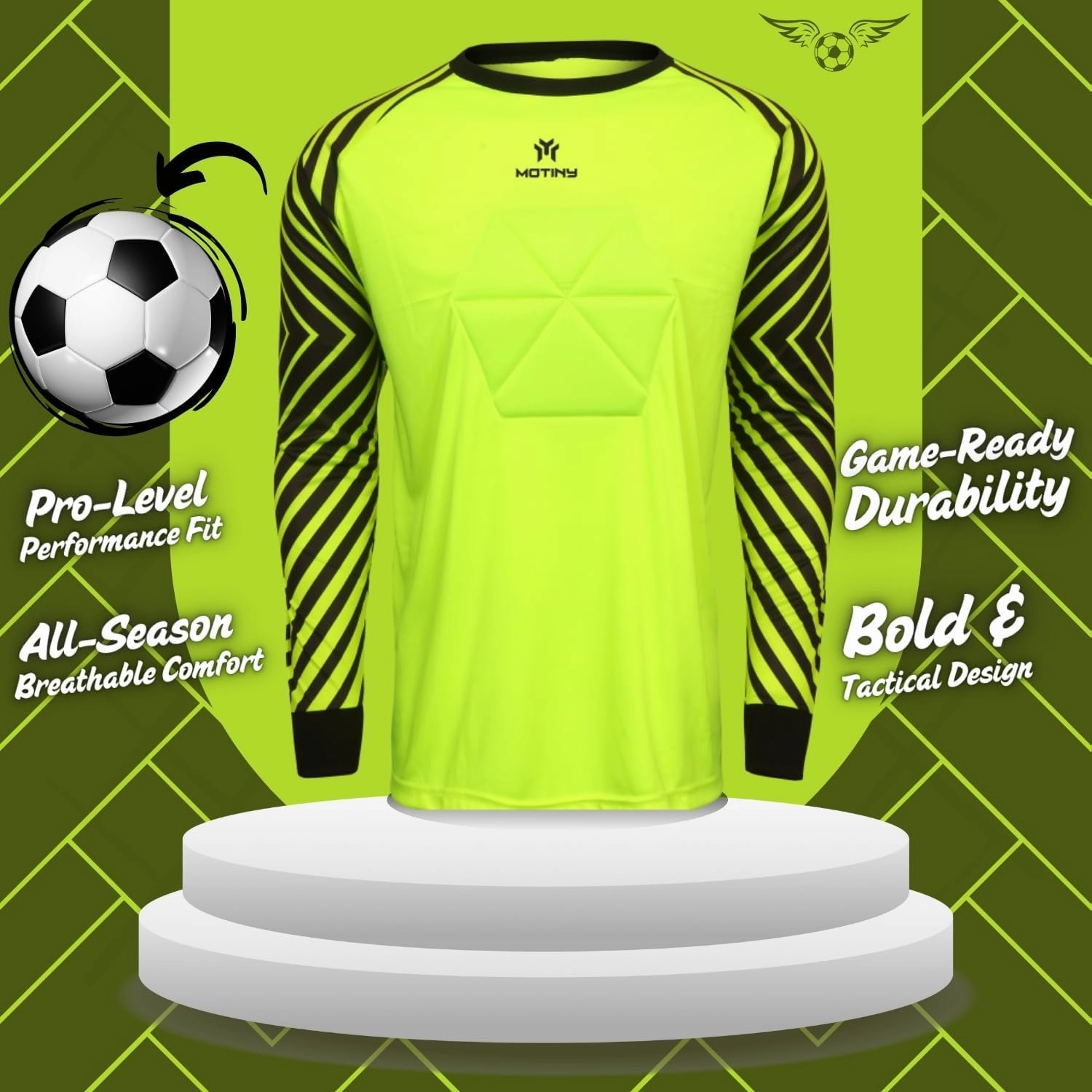 Soccer Goalie Jersey - Pro Series - Chest & Elbow Padded - Quick-Dry Fabric - Ergonomic Fit - Enhanced Durability