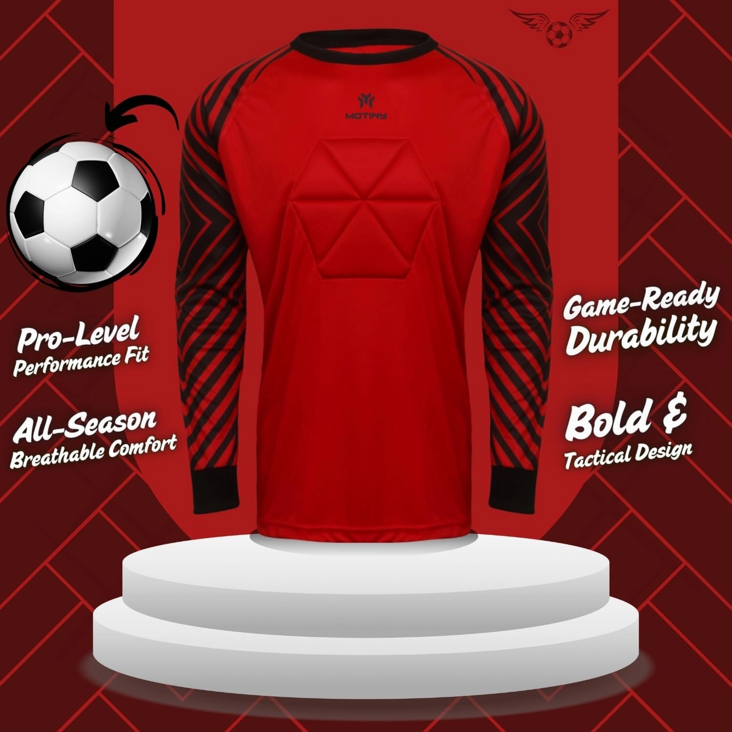 Soccer Goalie Jersey - Pro Series - Chest & Elbow Padded - Quick-Dry Fabric - Ergonomic Fit - Enhanced Durability