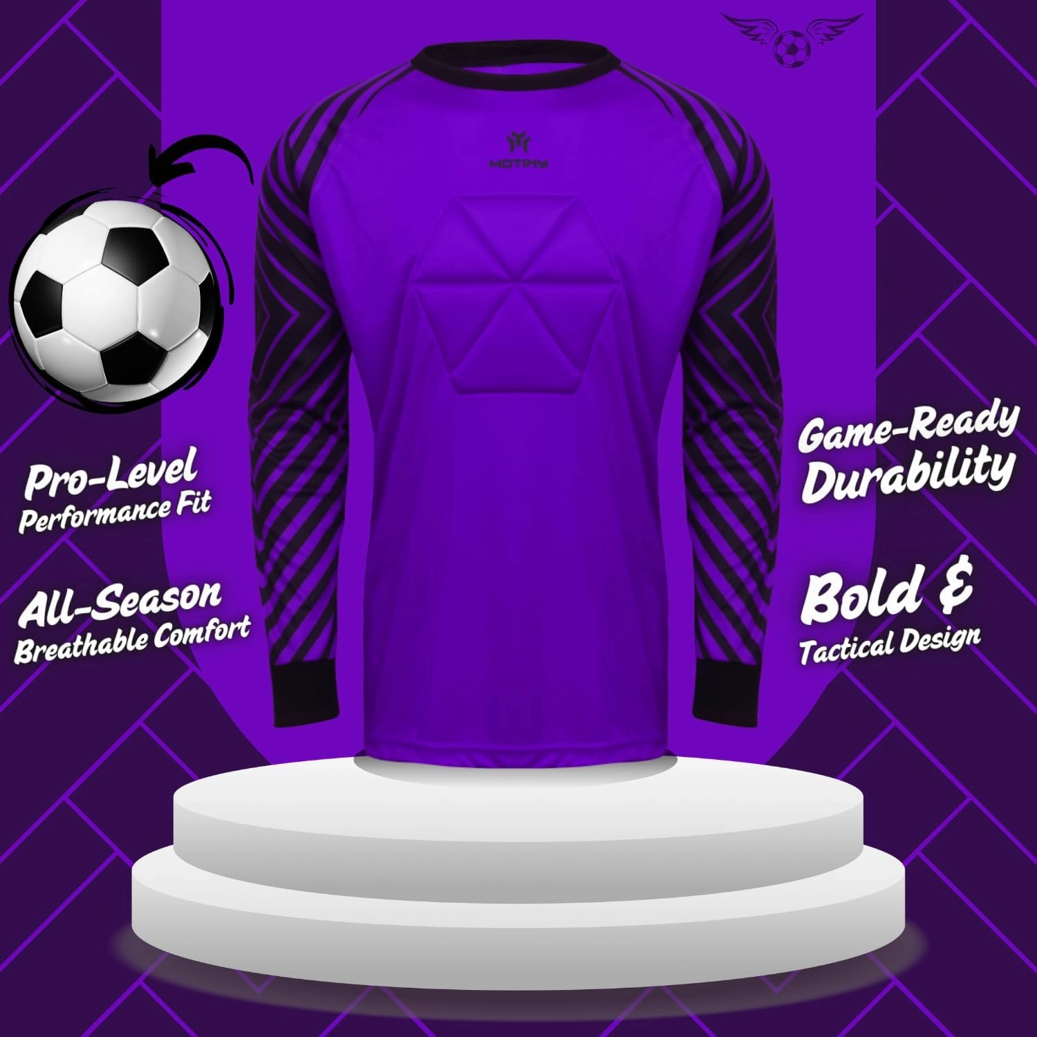 Soccer Goalie Jersey - Pro Series - Chest & Elbow Padded - Quick-Dry Fabric - Ergonomic Fit - Enhanced Durability