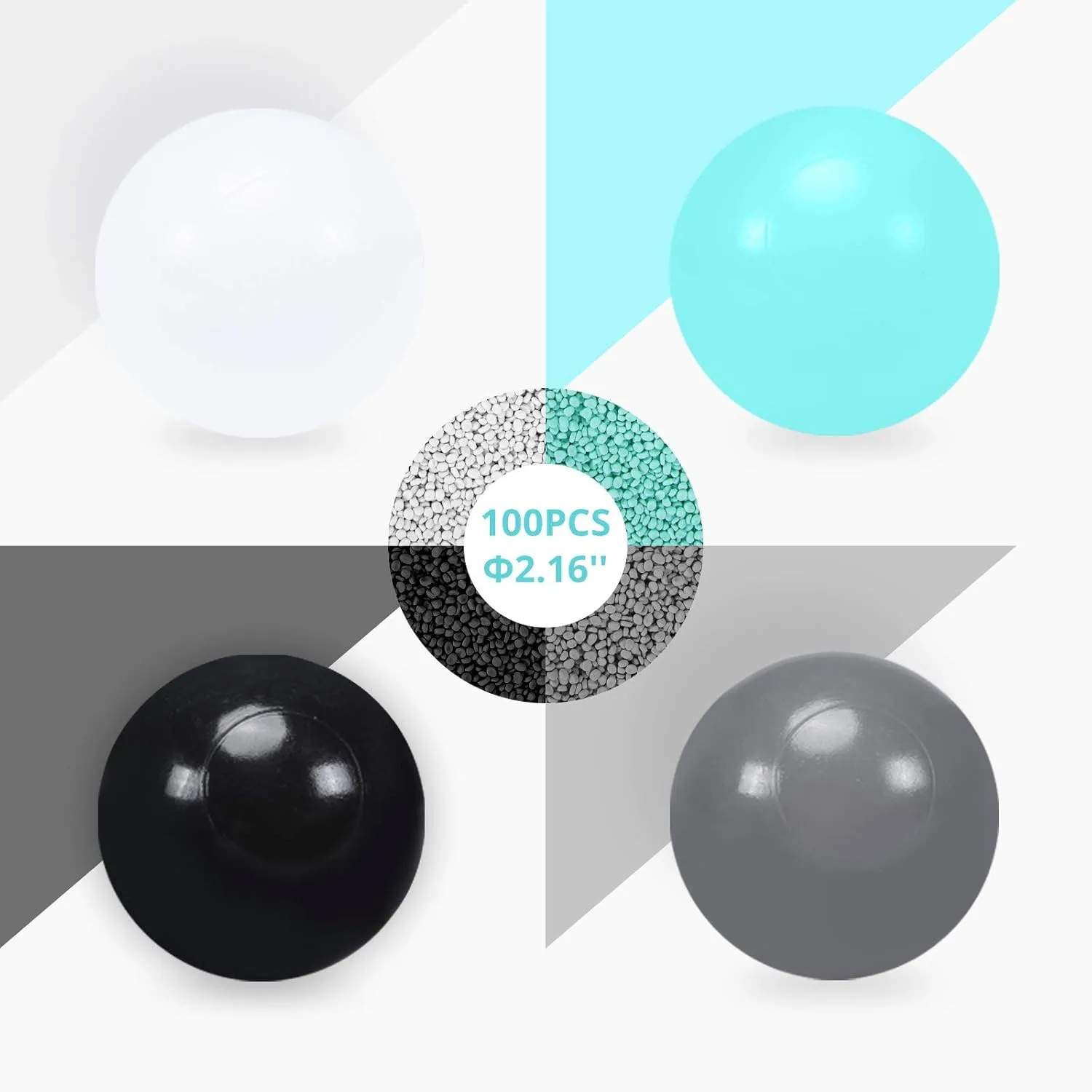 Soft Plastic Ball Pit Balls, 100 200 500pcs Plastic Toy Balls for Kids, Crush Proof Stress Balls for Baby Toddler Birthday Party, Ball Pits Play Tent, Baby Pool Water Toys, Party Decoration