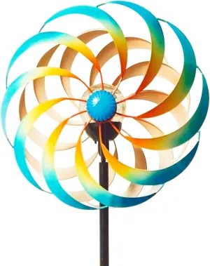 Solar Wind Spinner, Waterproof Outdoor Metal Wind Sculpture for Patio, Lawn & Garden Decor (Catkin Spinner)