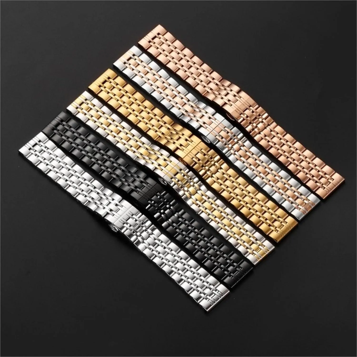 Solid Stainless Steel Band 18mm 20mm 22mm Universal Smartwatch Replacement Strap Bracelet Men Business Watchband Belt