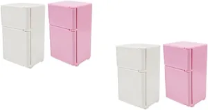 Sosoport 2sets Miniature Dollhouse Fridge Refrigerator Furniture for Creative Play for DIY Dollhouse Decoration and Accessories 2pcs*2