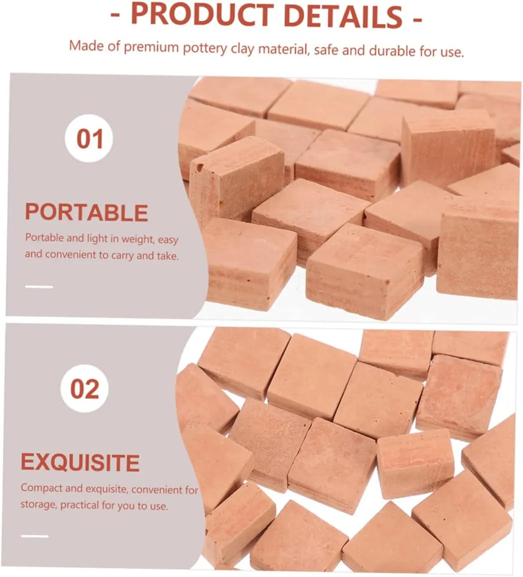 Sosoport 3sets 40pcs Miniature Square Shape Bricks for DIY Landscaping Faux Model Decor for Creating Houses and Gardens Compact and Practical Building Accessories 40pcs*3