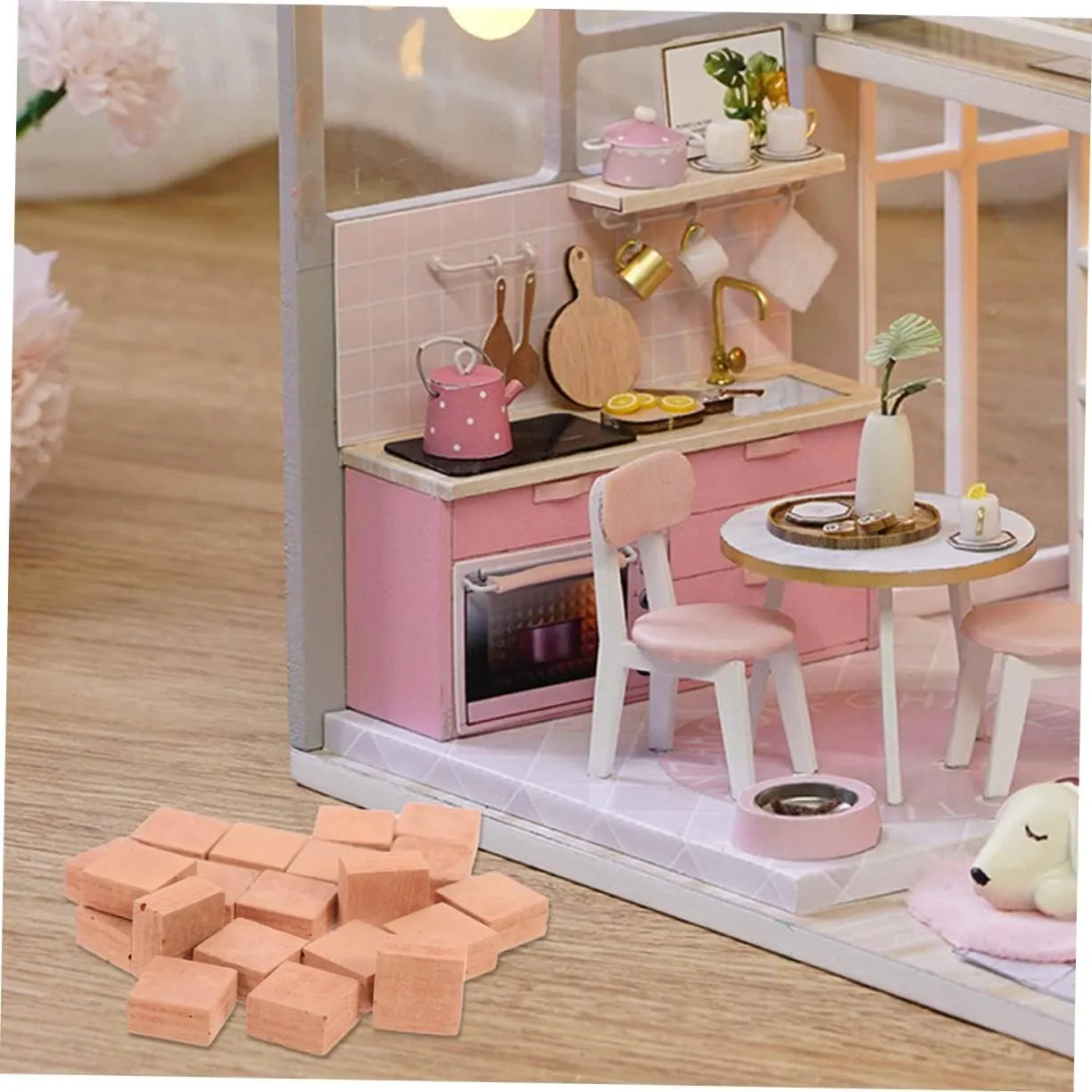 Sosoport 3sets 40pcs Miniature Square Shape Bricks for DIY Landscaping Faux Model Decor for Creating Houses and Gardens Compact and Practical Building Accessories 40pcs*3