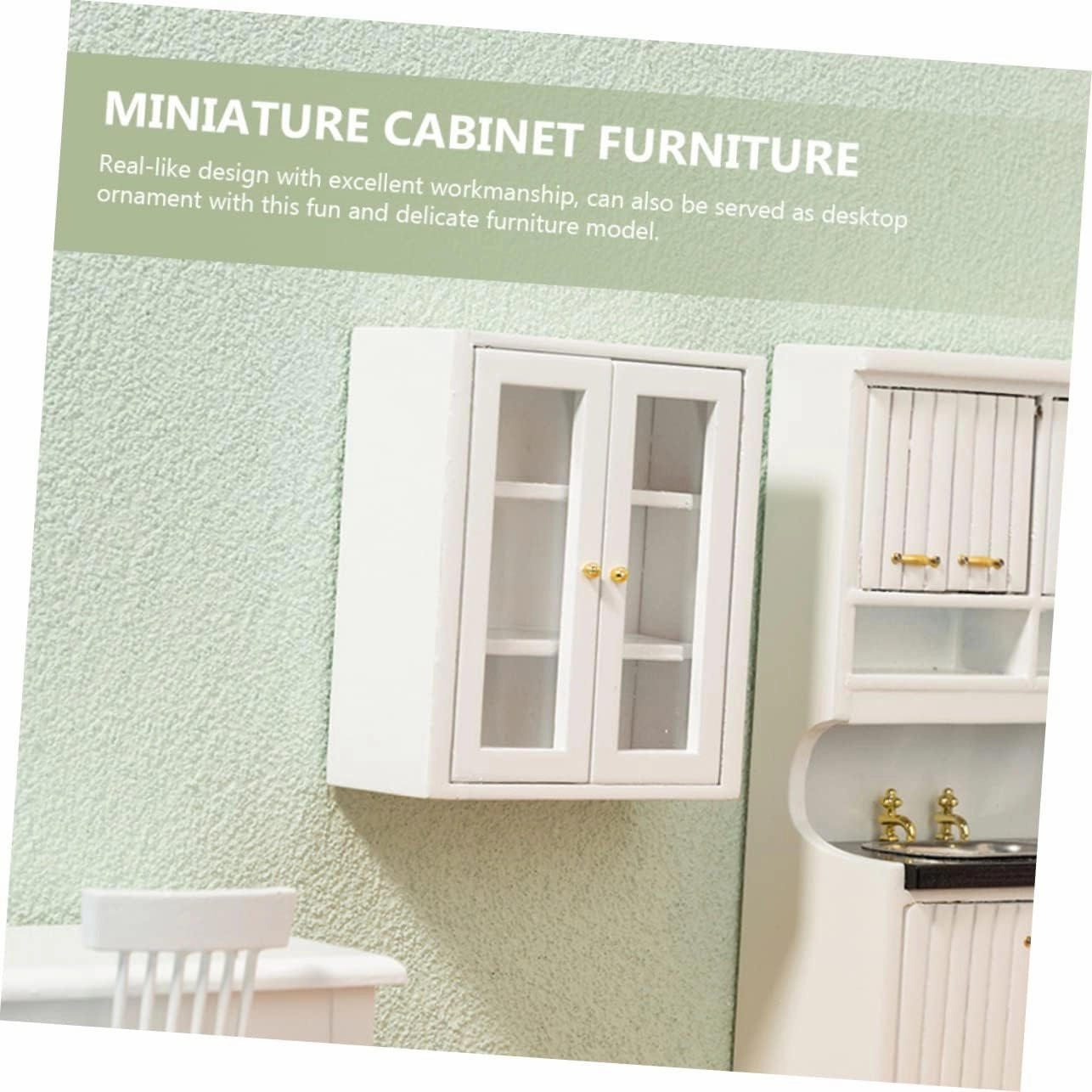 Sosoport 3pcs Miniature Cabinet Ornament Tiny House Furniture for Dollhouse Decoration Detail Safe and Practical for Mini Landscape Decor and