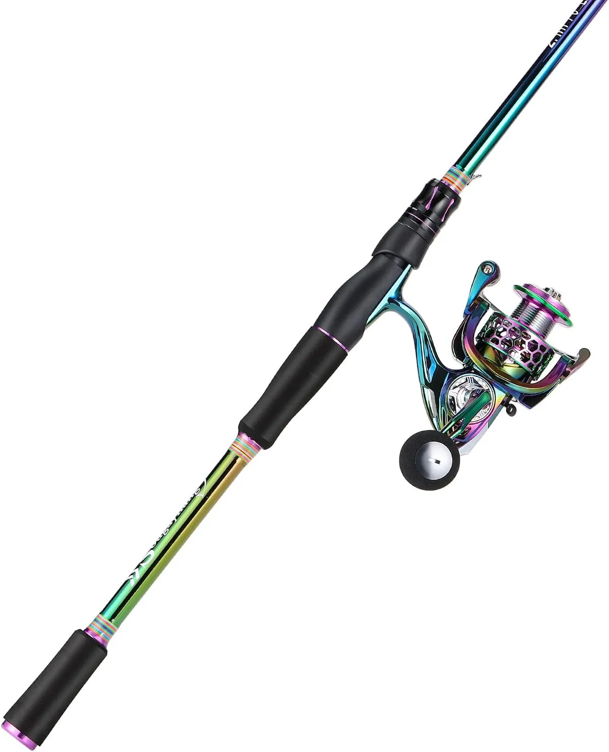 Sougayilang Spinning Fishing Reel Rod Combo, Two Pieces Colorful Poratble Light Weight Fishing Rod with Powerful Fishing Gear for Freshwater Saltwater