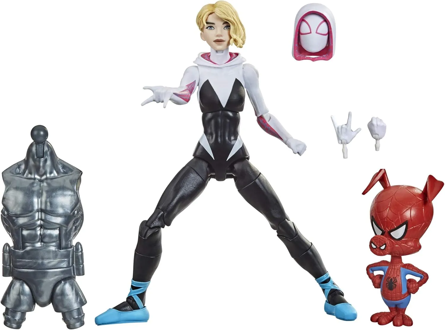 Spider-Man Hasbro Marvel Legends Series Into The Spider-Verse Gwen Stacy 6-inch Collectible Action Figure Toy, with Spider-Ham Mini-Figure