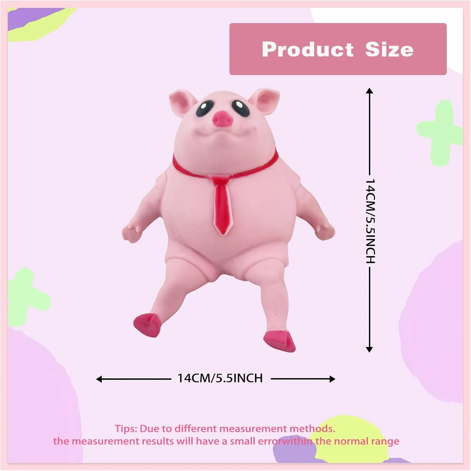 Squishy Pig Cute Stress Reliever for Kids and Adults - Funny Novelty Squeeze Sensory Fidget Autism Piggy Toy