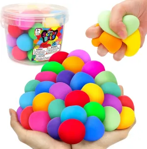 Squishy Stress Balls for Kids - 32 Pack Slow Rising Stretchy Stress Balls for Kids, Fidget Stress Toys for Autism & ADD/ADHD, Pull Stretch Fidgets for Classroom Prize Box Toys