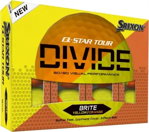 Srixon Q-Star Tour Divide Golf Balls, Orange/Yellow