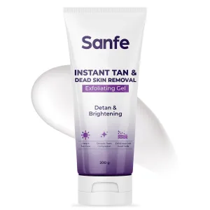 Ssannffe Instant Tan & Dead Skin Removal Exfoliating Gel | Visibly Removes Tan | AHA Exfoliation in Minutes | Smooth & Bright Skin | 200g