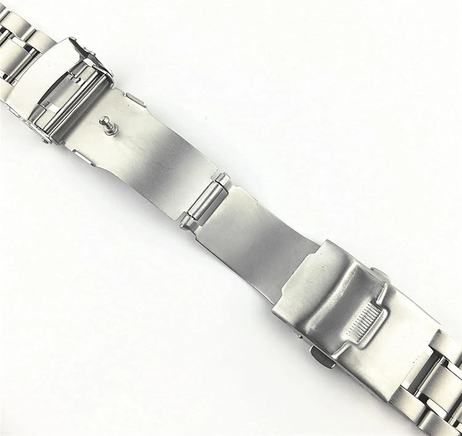 Stainless Steel Metal Band 18mm 20mm 22mm 24mm Band Double Locking Adjustable Frame Black, Silver Bracelet (Band Color: Black, Band Width: 20mm)