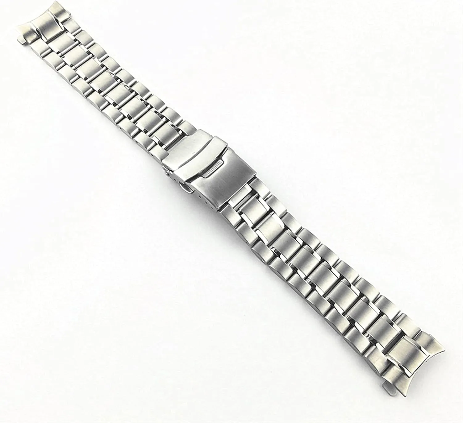 Stainless Steel Metal Band 18mm 20mm 22mm 24mm Band Double Locking Adjustable Frame Black, Silver Bracelet (Band Color: Black, Band Width: 20mm)