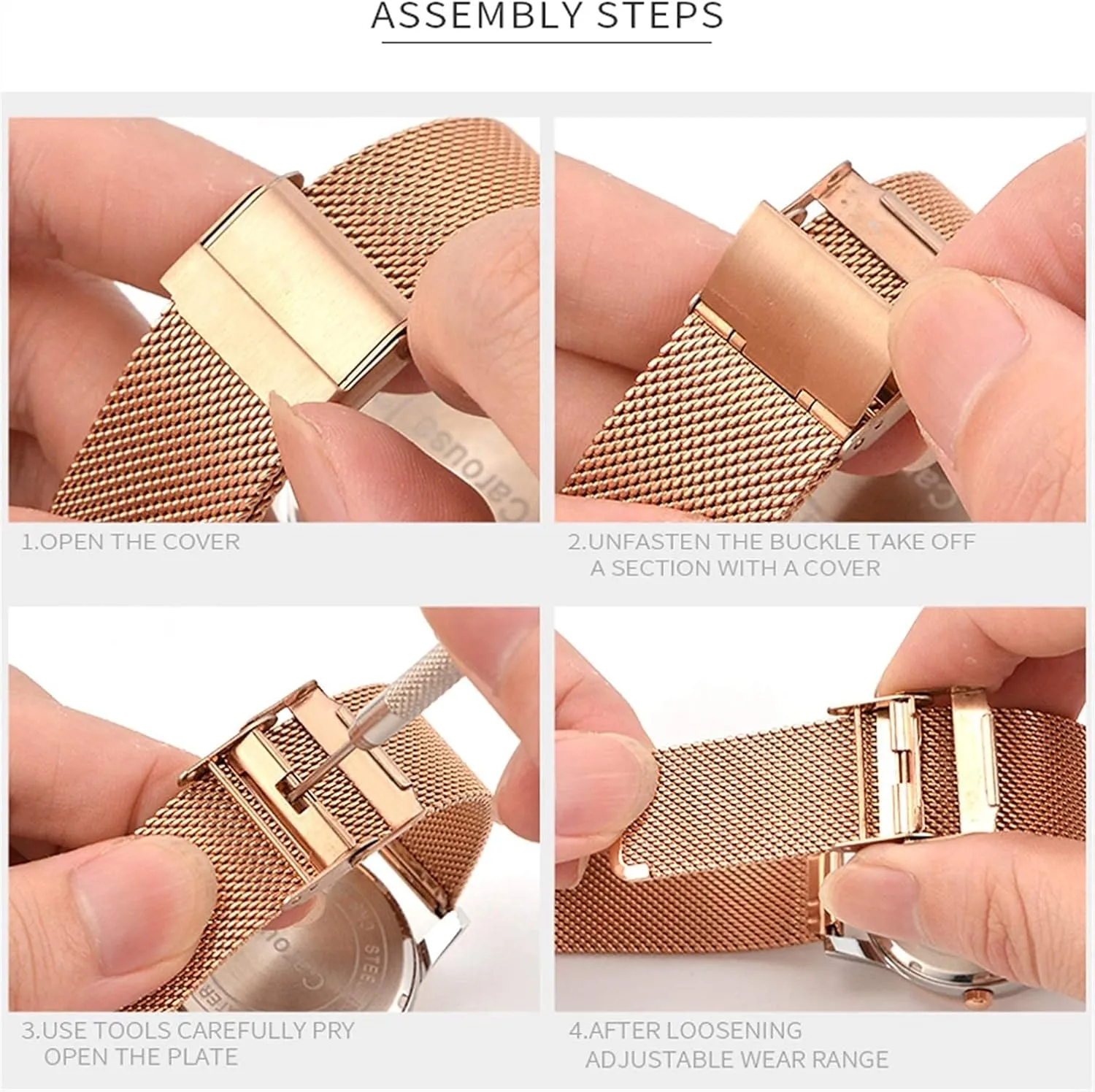 Stainless Steel Strap 16mm 18mm 19mm 20mm 22mm Metal Wristband Bracelet