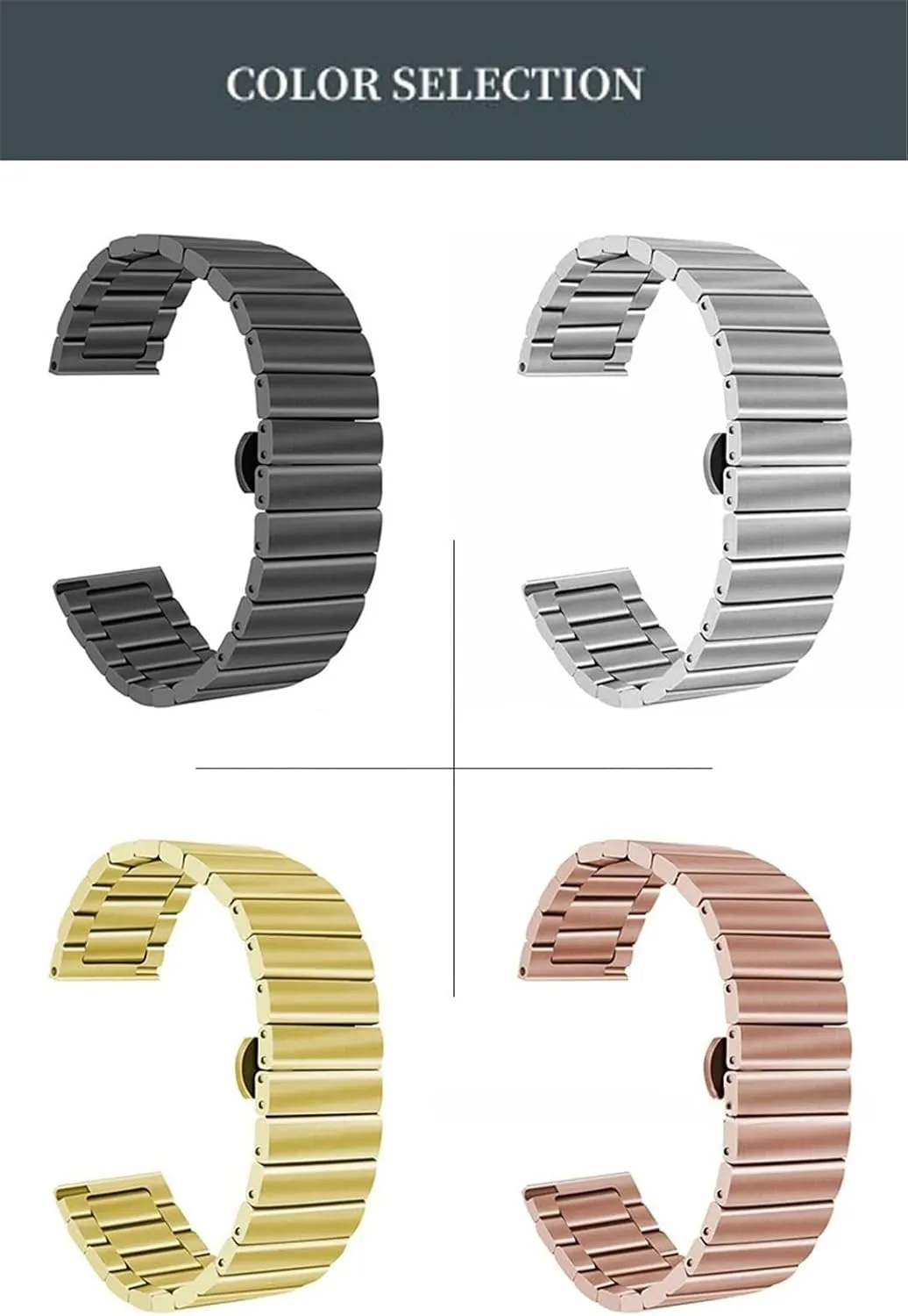 Stainless Steel Strap 20mm 22mm Metal Wristband Smart Replacement Watchband Men Universal Band