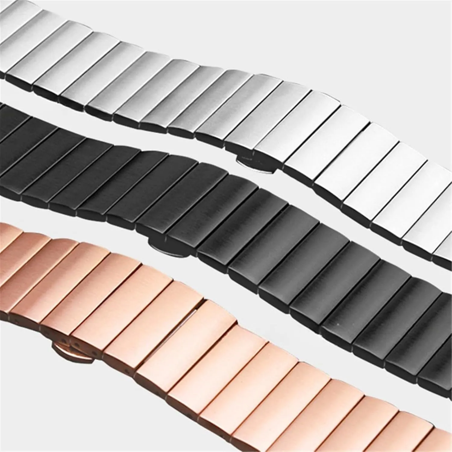 Stainless Steel Strap 20mm 22mm Metal Wristband Smart Replacement Watchband Men Universal Band