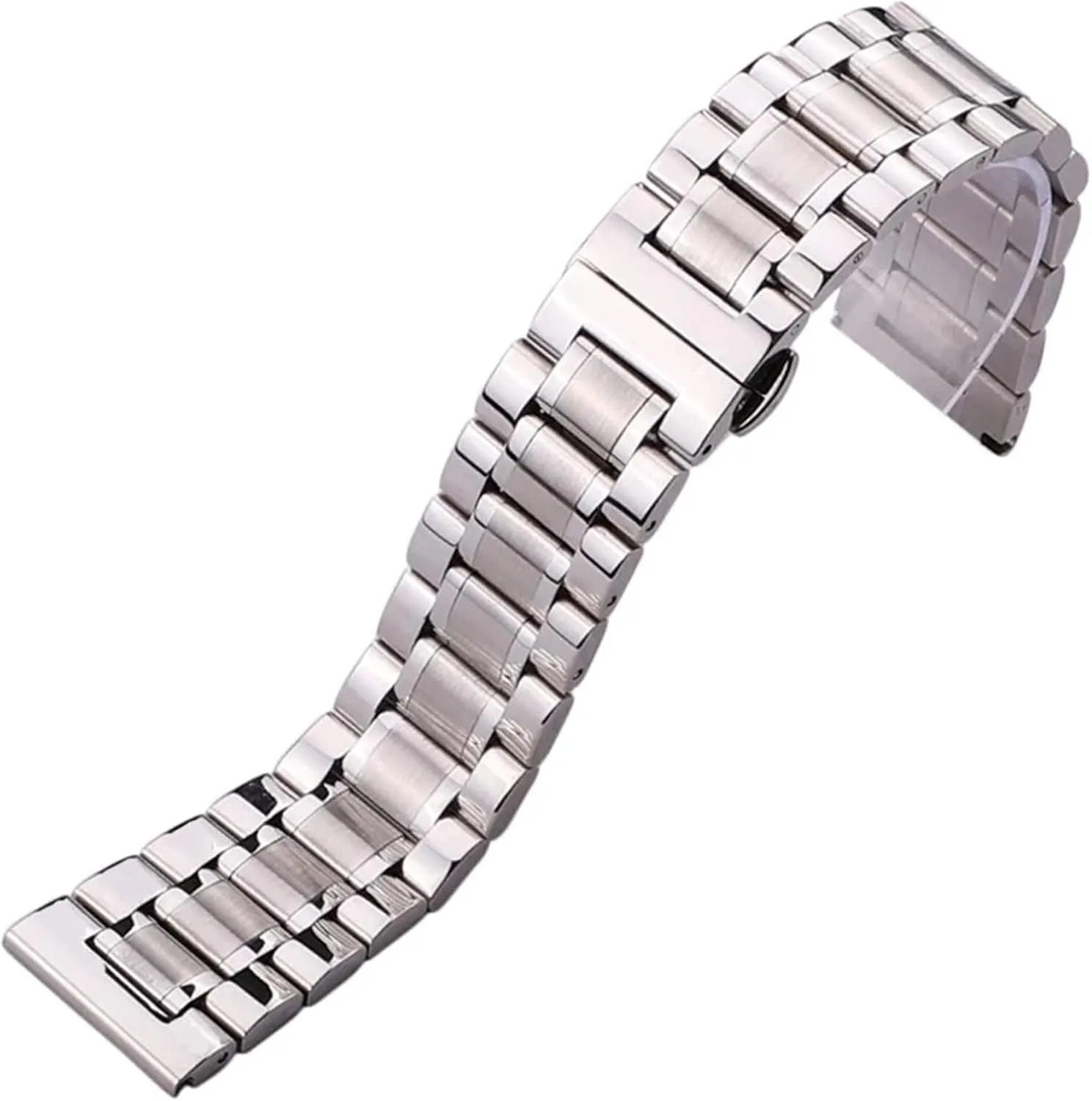 Stainless Steel Strap Metal Replacement Watchbands Women Men Universal Watch Strap