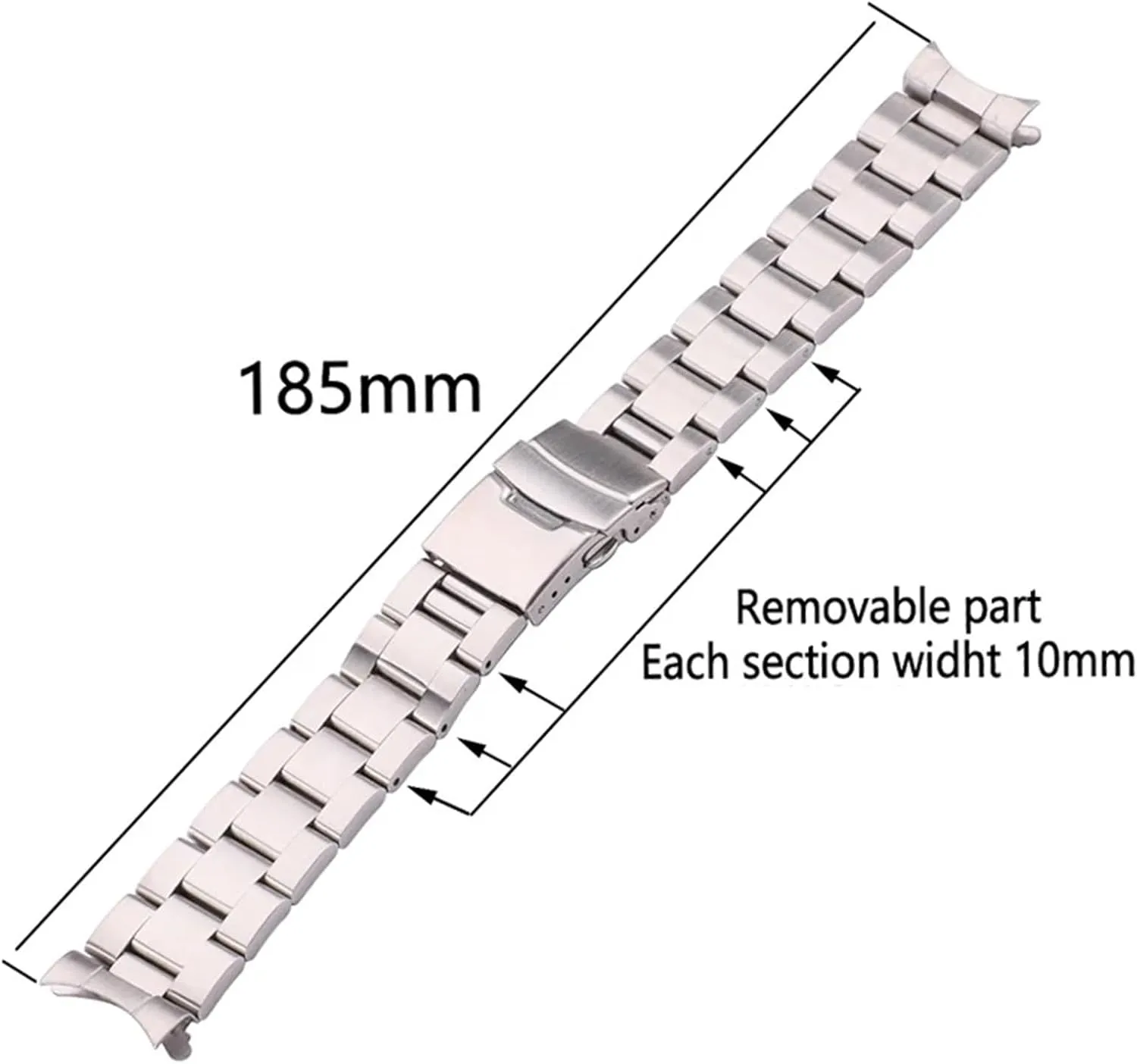 Stainless Steel Watchband Bracelet 20mm 22mm Women Men Metal Curved End Watch Band Strap