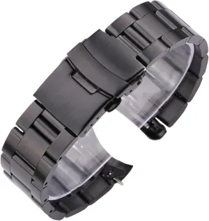 Stainless Steel Watchband Bracelet 20mm 22mm Women Men Metal Curved End Watch Band Strap
