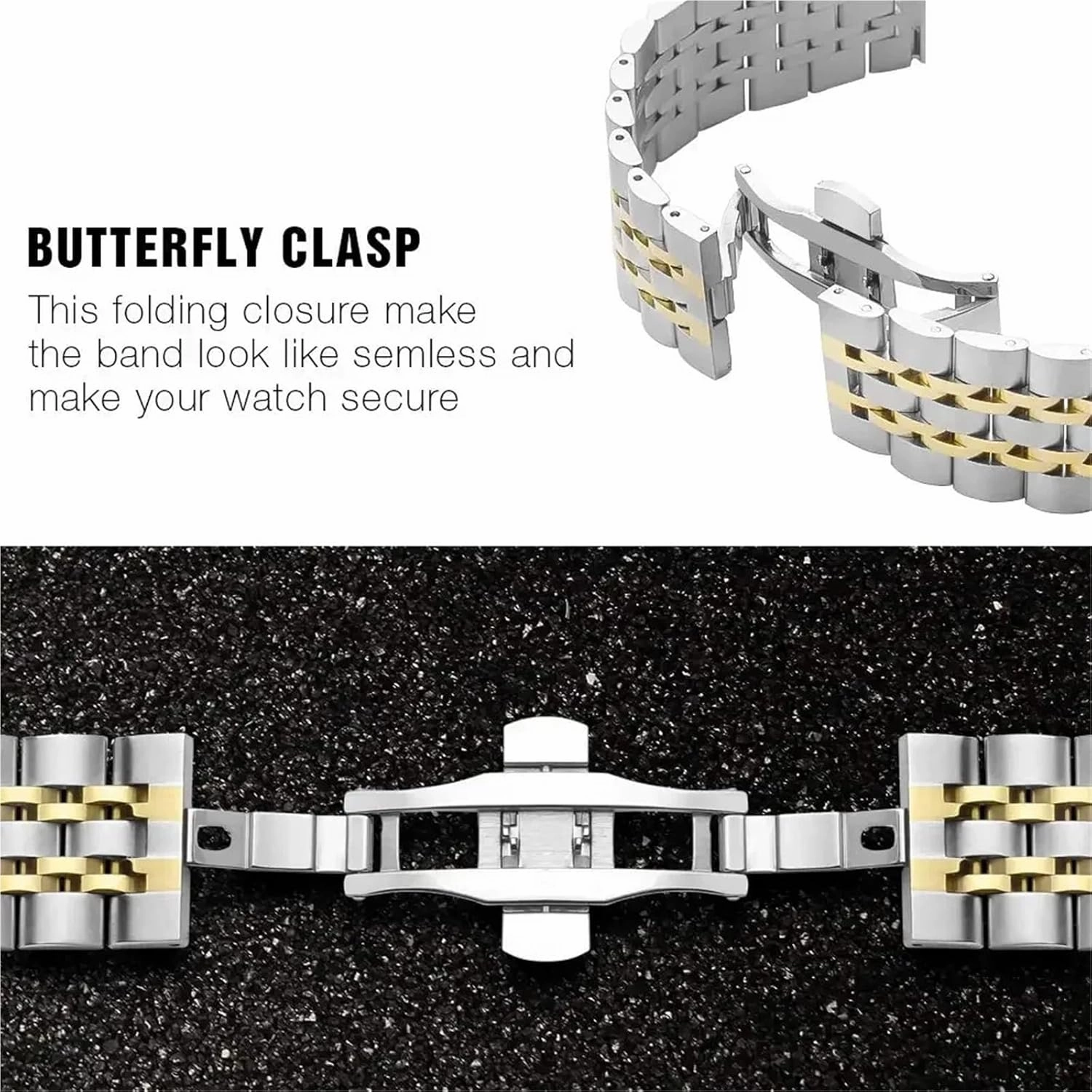 Stainless Steel Strap Polished Metal Replacement Watchbands 22mm 20mm Women Men Universal Strap Accessories
