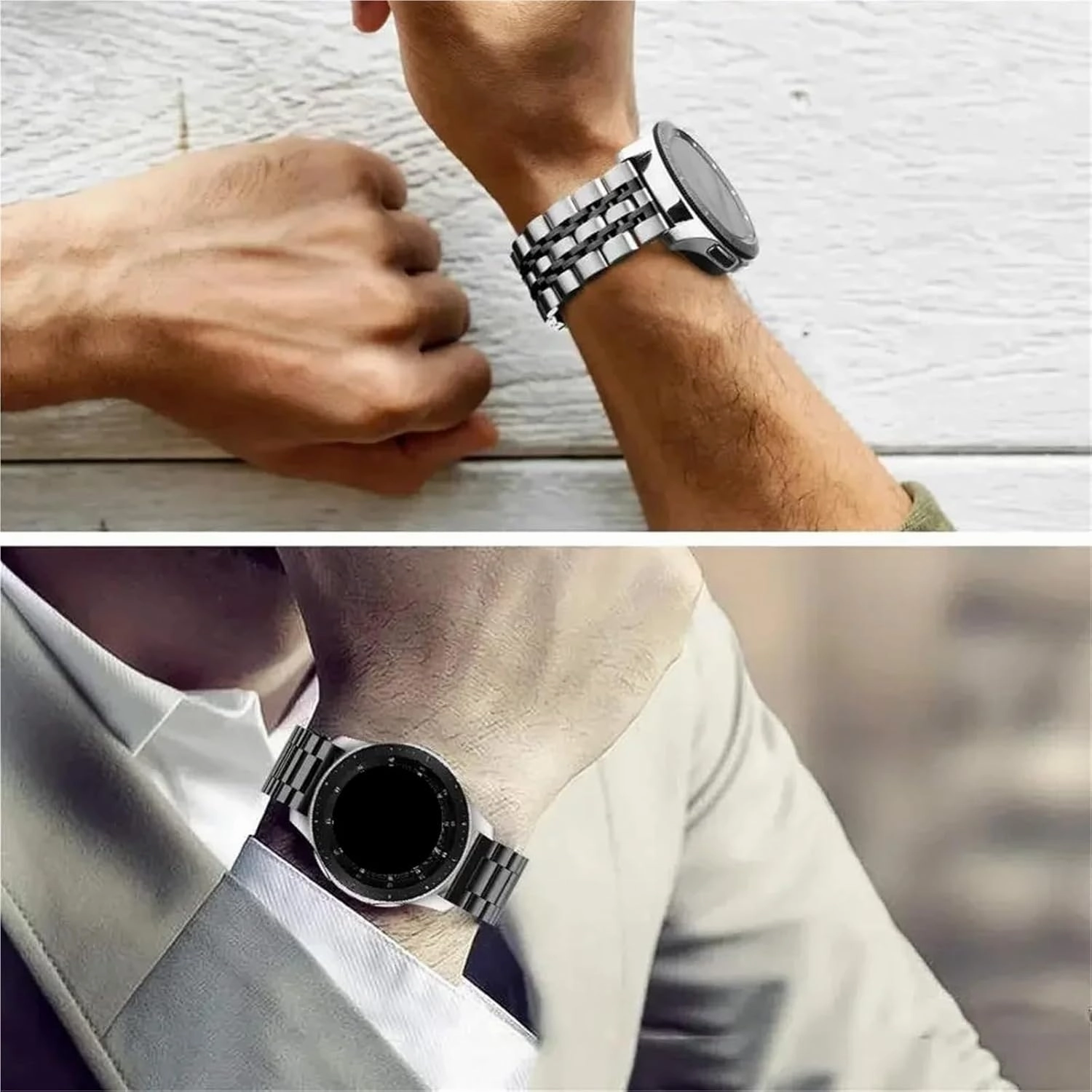 Stainless Steel Strap Polished Metal Replacement Watchbands 22mm 20mm Women Men Universal Strap Accessories