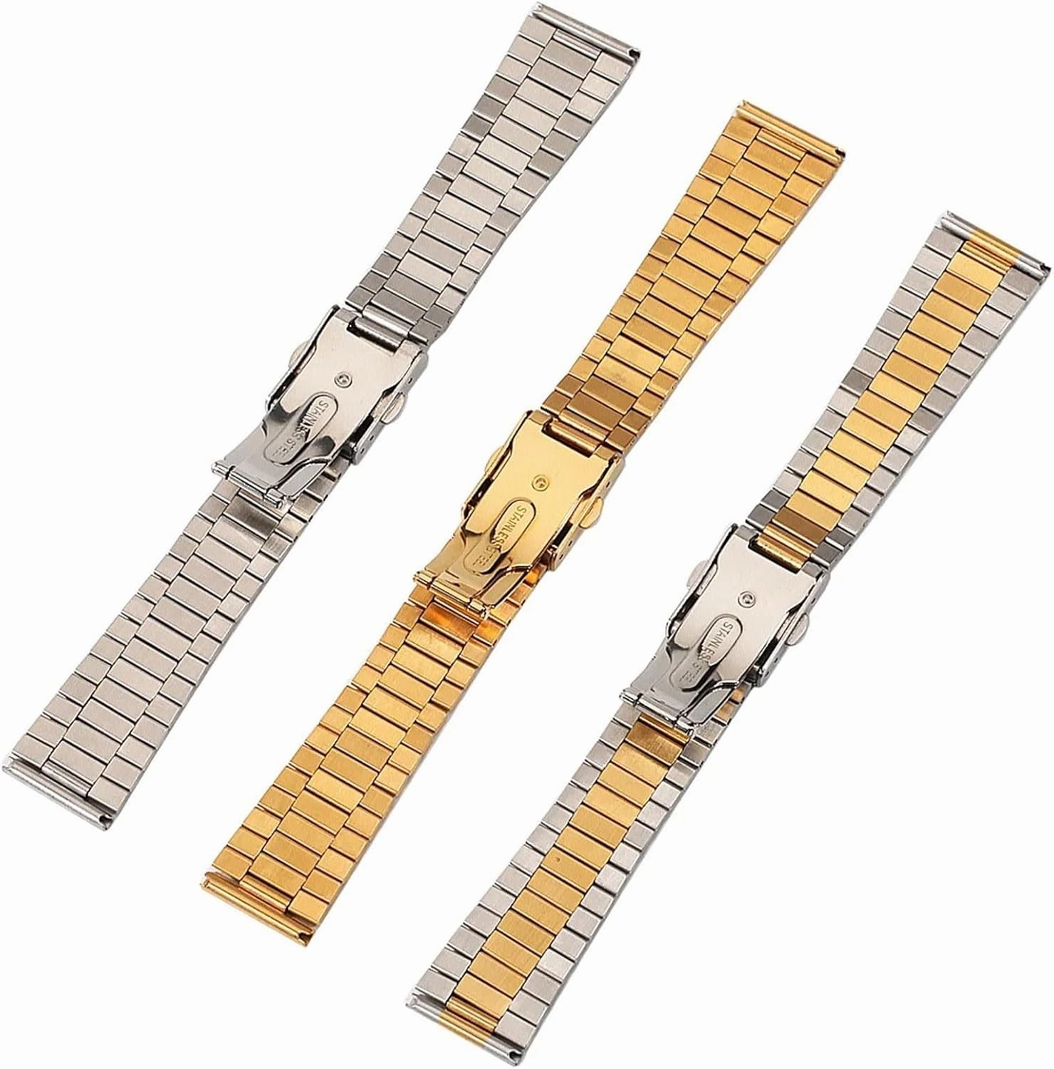 Stainless Steel Watch Band 12mm 14mm 16mm 18mm 20mm Suitable for Smart Watch Quartz Watch Men Women Universal Replacement Bracelet