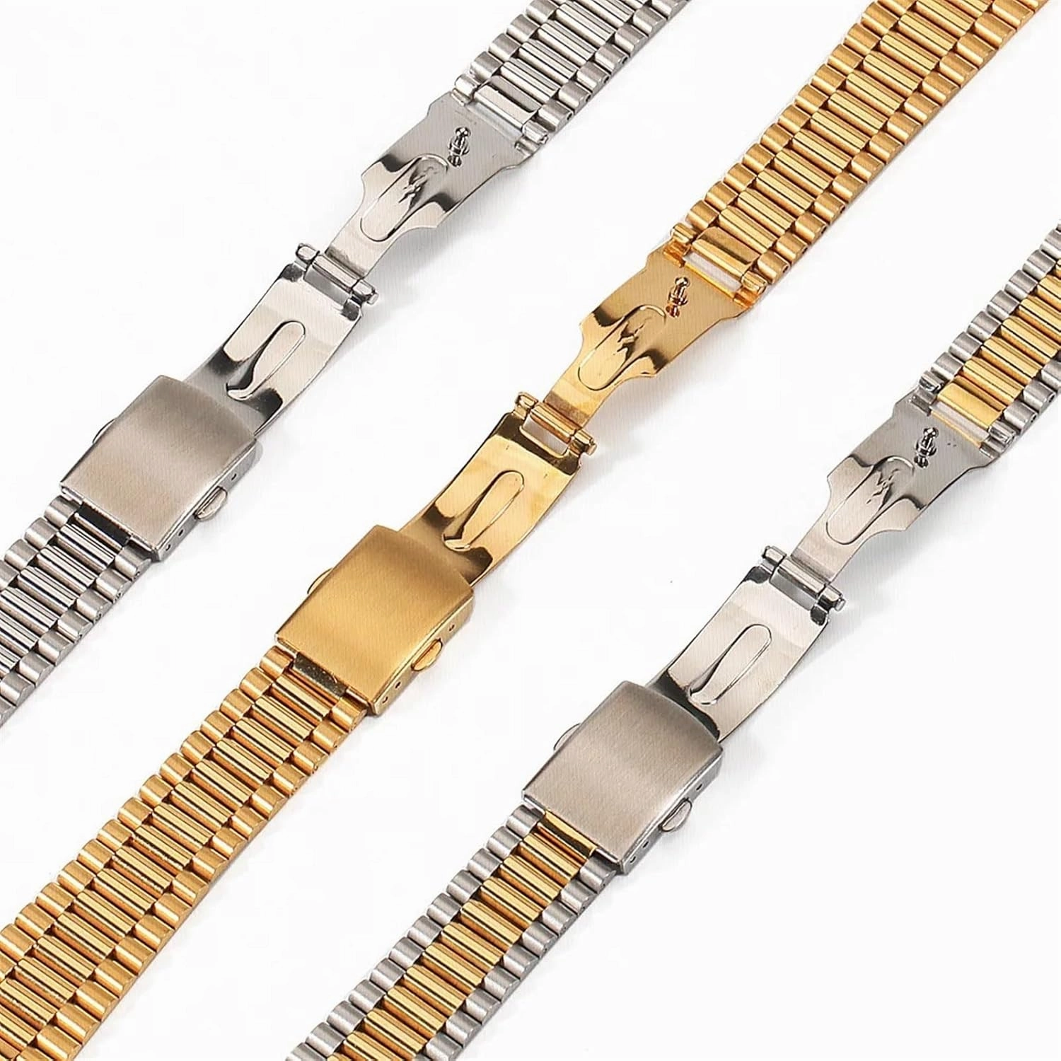 Stainless Steel Watch Band 12mm 14mm 16mm 18mm 20mm Suitable for Smart Watch Quartz Watch Men Women Universal Replacement Bracelet