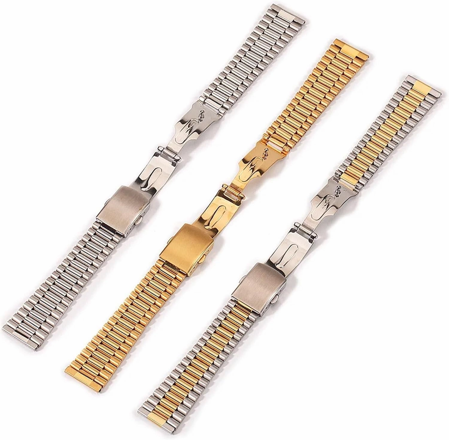 Stainless Steel Watch Band 12mm 14mm 16mm 18mm 20mm Suitable for Smart Watch Quartz Watch Men Women Universal Replacement Bracelet