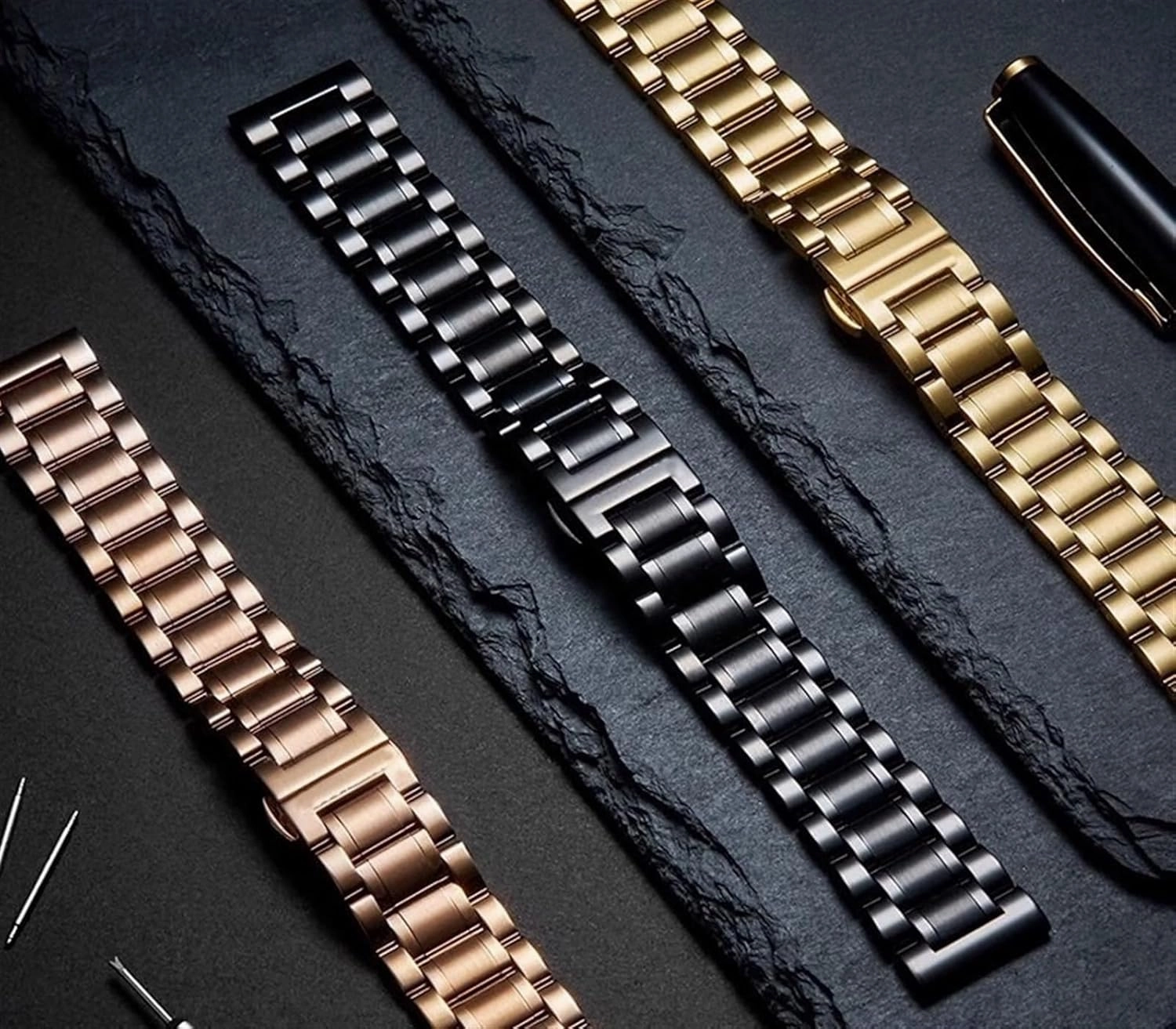 Stainless Steel Watch Band 18mm 22mm Replacement Wristband for Smart Watch Men's Women's Universal Watch Accessories