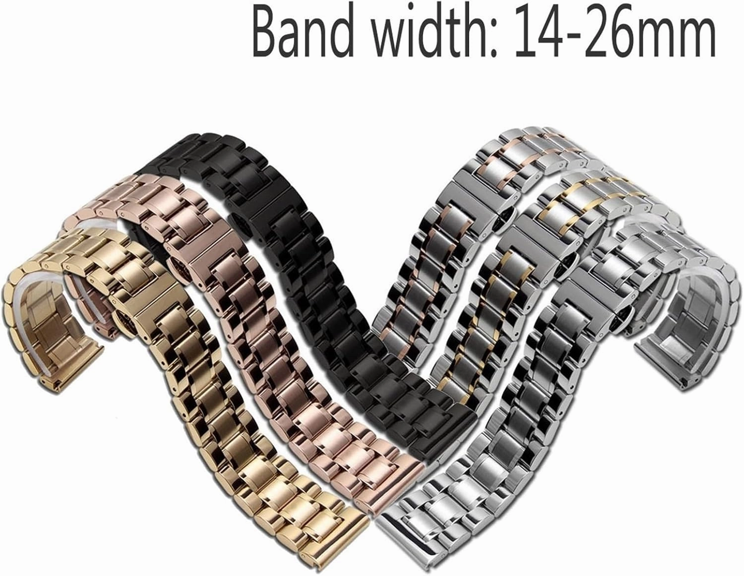 Stainless Steel Watch Band 18mm 22mm Replacement Wristband for Smart Watch Men's Women's Universal Watch Accessories