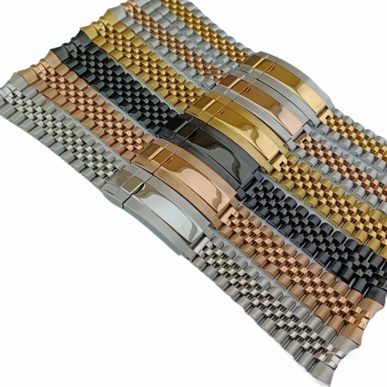 Stainless Steel Watch Band Folding Buckle 20mm Width Universal Wristband for Quartz Watch Smart Watch Quick Change Watch Accessories