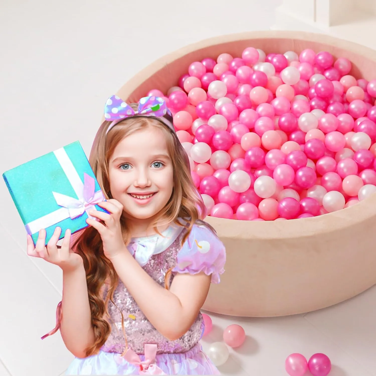 STARBOLO Ball Pit Balls 100 170 Bulk Pack - Crush Proof Non Toxic Plastic Balls Baby Girls Boy Kids Ball Pit | Play Tent Dogs Playhouse Playpen Party,2.2inches.