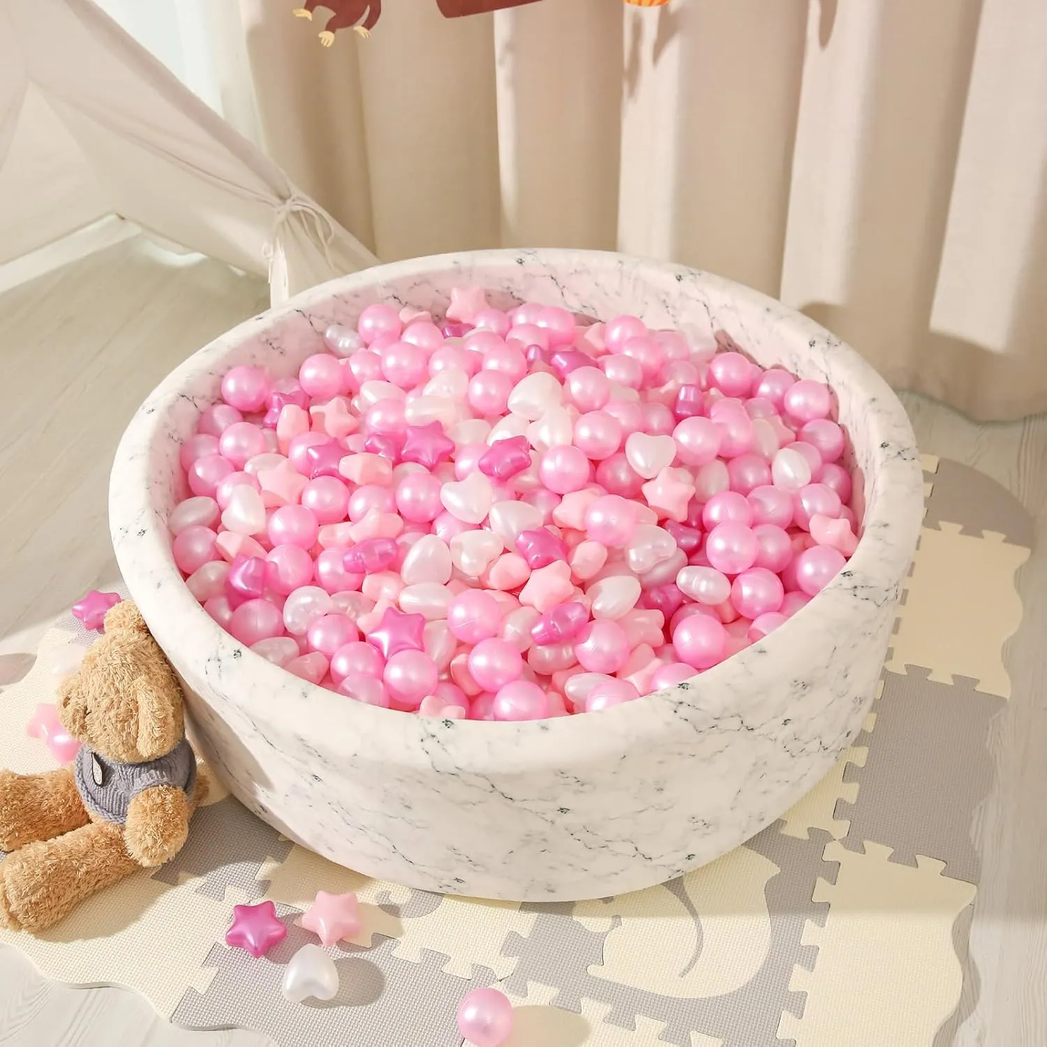 STARBOLO Ball Pit Balls for Baby and Toddler, 100pcs 200pcs Star Balls Phthalate Free BPA Free Crush Proof Plastic Balls | Colorful Balls for Toddler Ball Pit | Play Tent Dogs Playpen Party