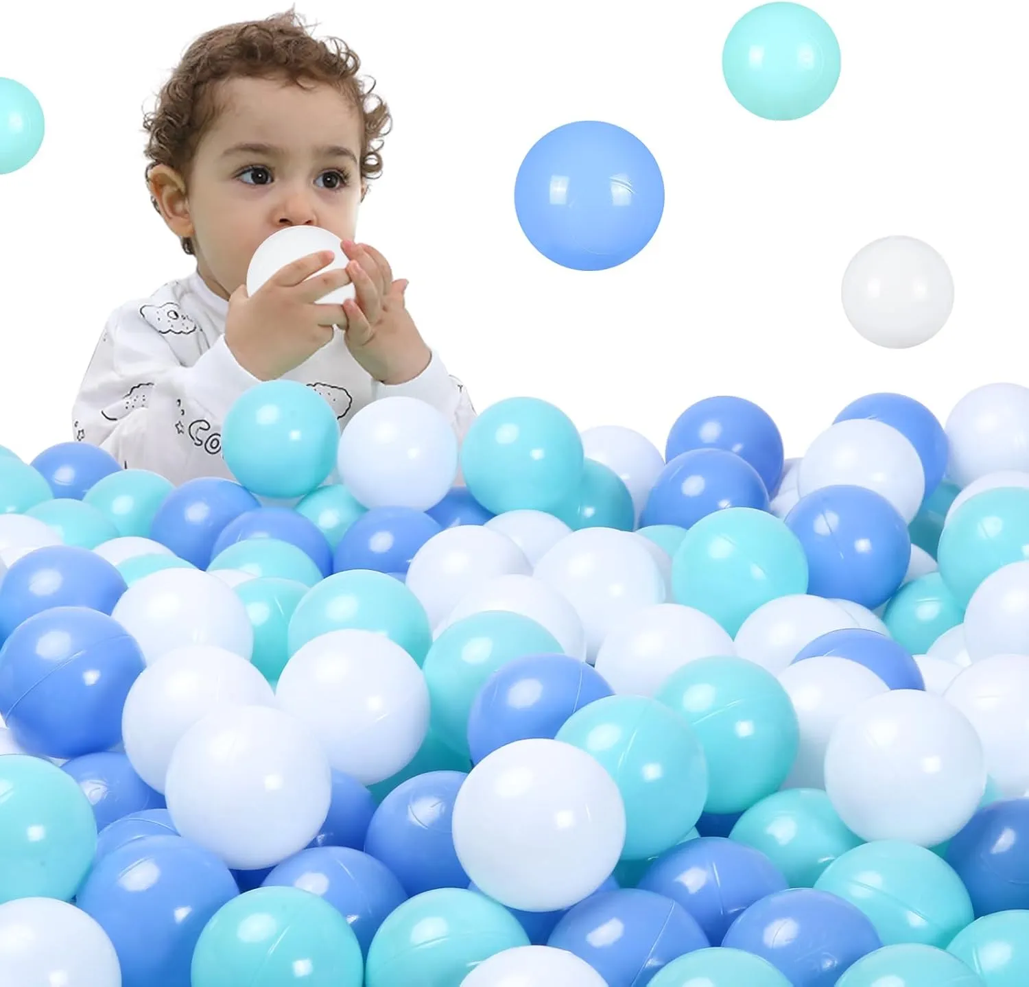 STARBOLO Ball Pit Balls for Toddlers, BPA Free Crush Proof Plastic Toy Balls for Ball Pit, Children's Pool Water Toys, Macaron Ocean Balls for Play Tent 2.2 Inch Pack of 100