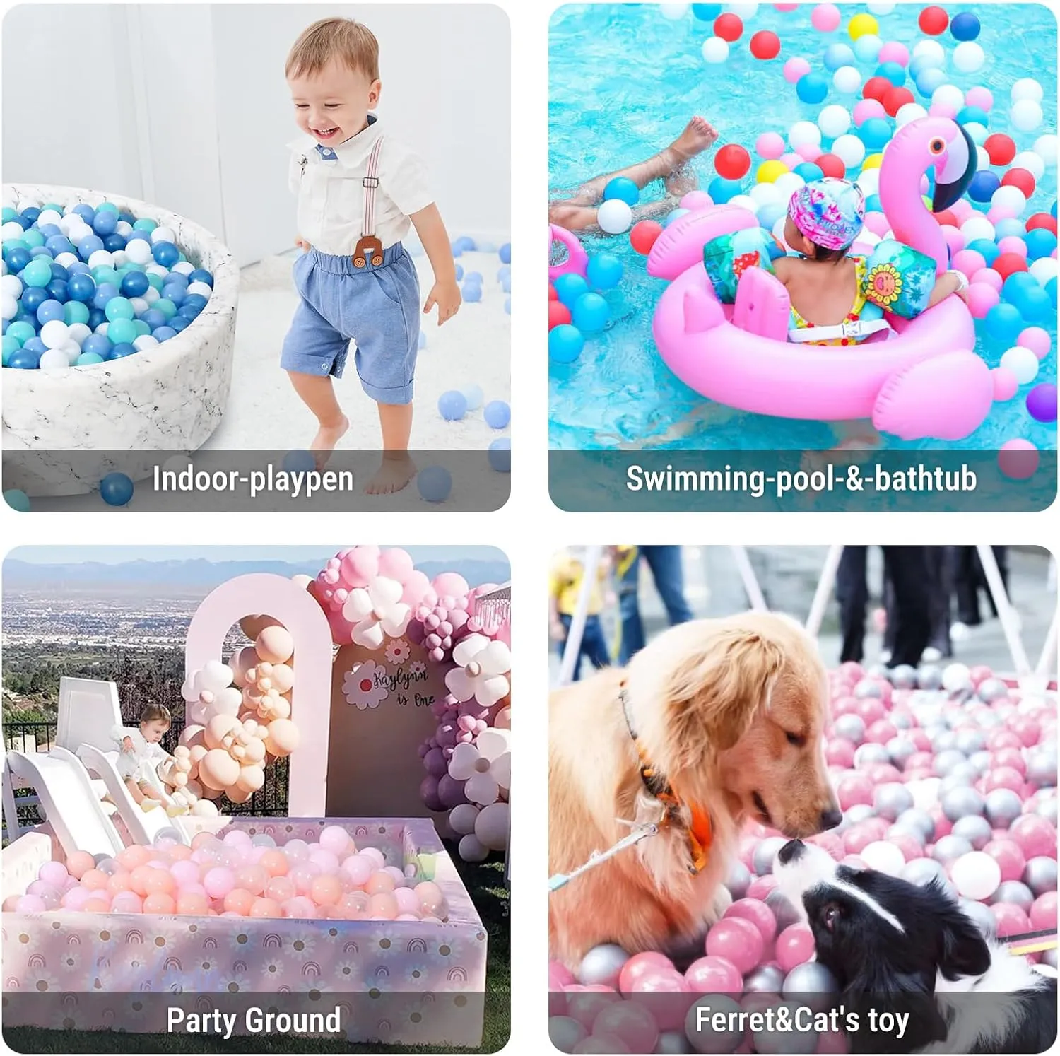 STARBOLO Ball Pit Balls for Toddlers, BPA Free Crush Proof Plastic Toy Balls for Ball Pit, Children's Pool Water Toys, Macaron Ocean Balls for Play Tent 2.2 Inch Pack of 100
