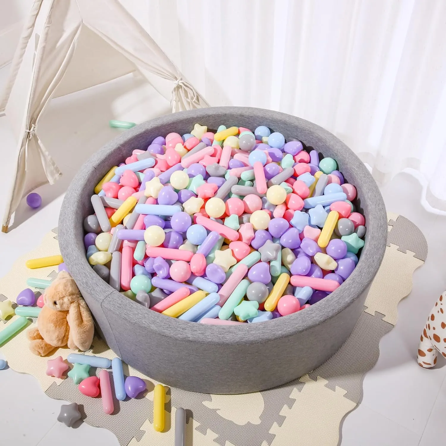 STARBOLO Ball Pit Balls for Toddlers - Macaron Ball Pit Balls Crush Proof Plastic Toy Balls for Toddlers Ball Pits, Baby Pool Water Toys,Ball Pit Play Tent,200pcs(Macaron)