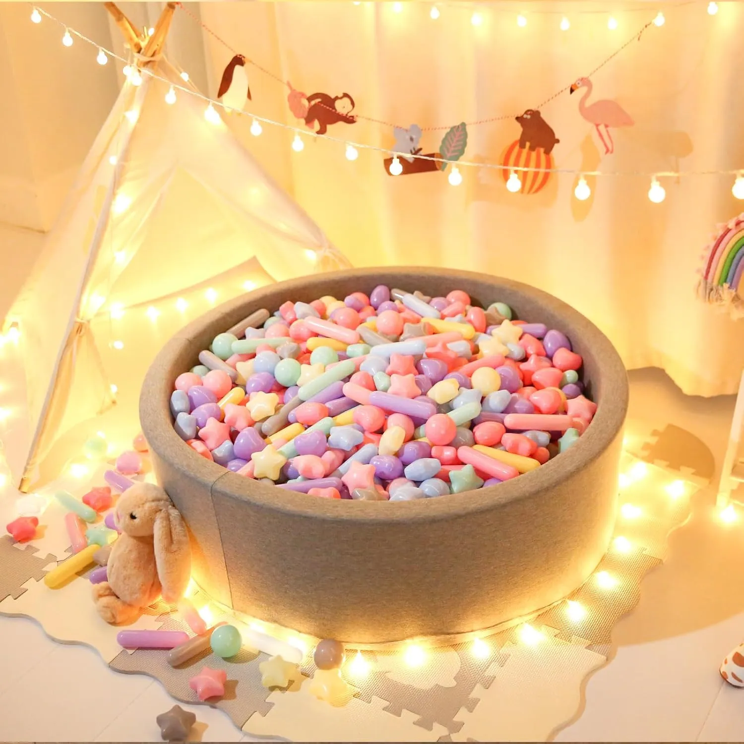 STARBOLO Ball Pit Balls for Toddlers - Macaron Ball Pit Balls Crush Proof Plastic Toy Balls for Toddlers Ball Pits, Baby Pool Water Toys,Ball Pit Play Tent,200pcs(Macaron)