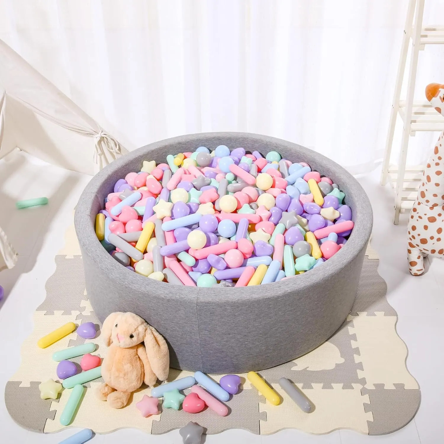 STARBOLO Ball Pit Balls for Toddlers - Macaron Ball Pit Balls Crush Proof Plastic Toy Balls for Toddlers Ball Pits, Baby Pool Water Toys,Ball Pit Play Tent,200pcs(Macaron)